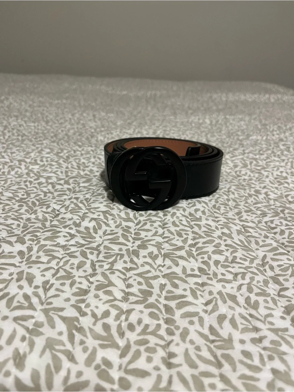 Men’s Black Gucci Belt with Interlocking G Buckle Size 44